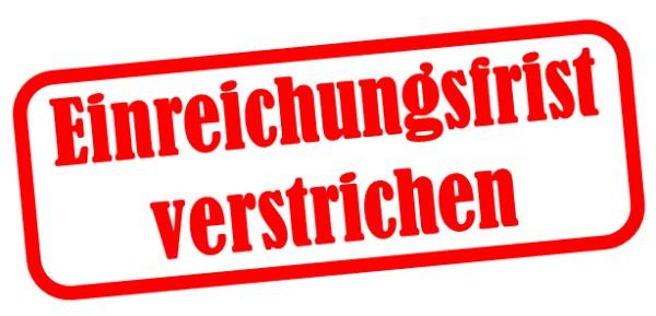 © Kreisarchiv/Landratsamt Zollernalbkreis Stempel mit Text "Einreichungsfrist verstrichen"