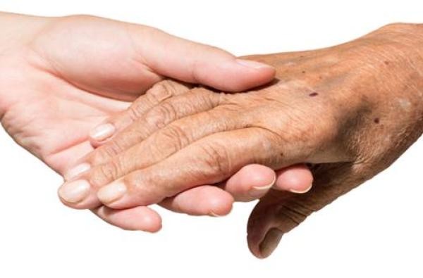 unbekannt junge Hand hält alte Hand