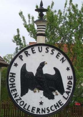 Grenzpfahl der ehemals preußischen Hohenzollernschen Lande