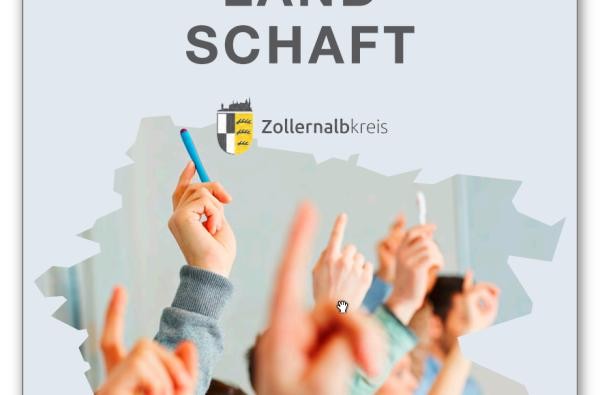 Cover Bildungsbericht Zollernalbkreis 2017 mit streckenden Händen von Schülern