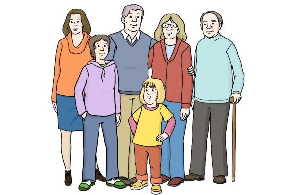 © Lebenshilfe für Menschen mit geistiger Behinderung Bremen e.V., Illustrator Stefan Albers Familie