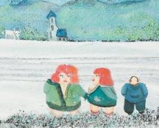 Ausschnitt aus Billd Zwei schwarze Tiere von Karl Hurm