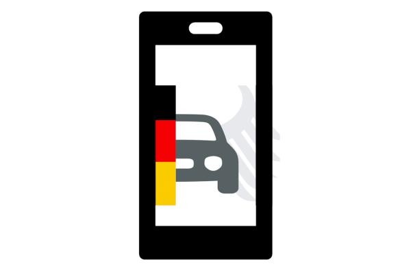 Quelle: BMDV Visualisierung eines Smartphones mit angedeuteter i-Kfz-App