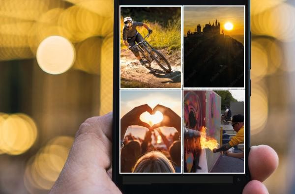 Zahlreiche Bilder wurden beim Kunst- und Kulturpreis eingereicht. Die Gewinner werden nun in Albstadt gekürt. ©Landratsamt Zollernalbkreis Fotos auf einem Handy-Display.