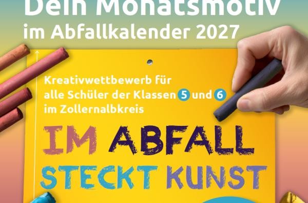 "Im Abfall steckt Kunst": So lautete das Motto des Kreativwettbewerbs für den Abfallkalender 2027. ©Landratsamt Zollernalbkreis